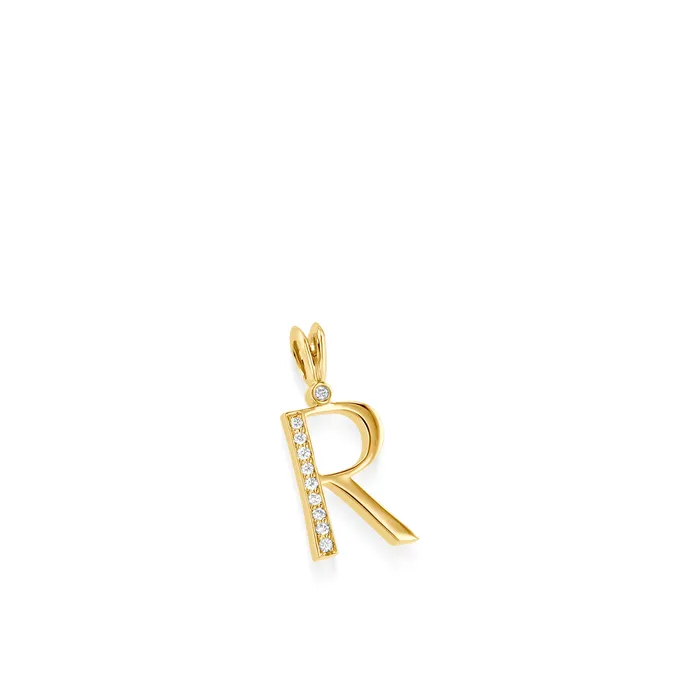 Initial R Diamond Medallion Pendant John Atencio Necklaces