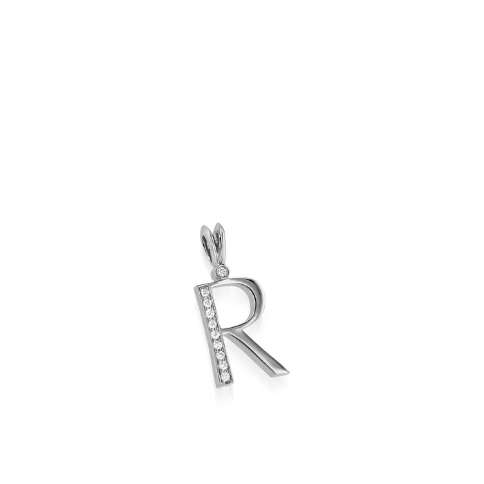 Initial R Diamond Medallion Pendant John Atencio Necklaces