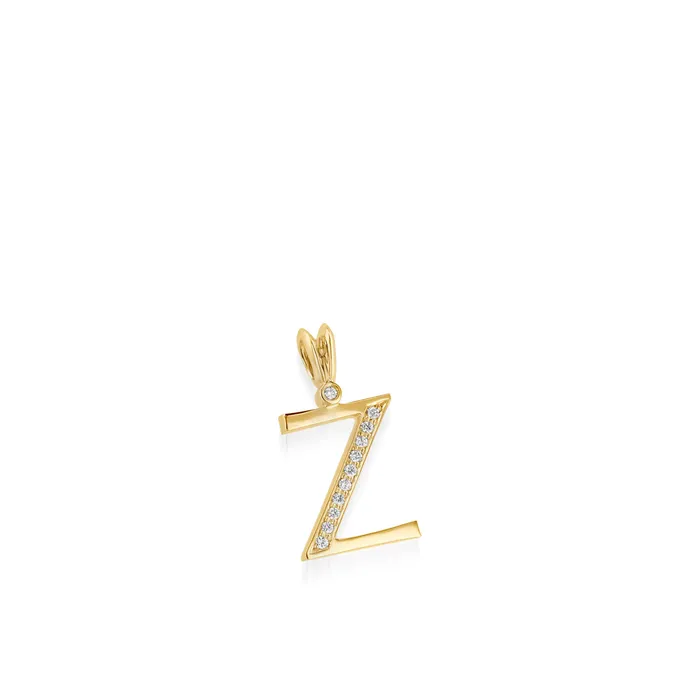 Initial Z Diamond Medallion Pendant John Atencio Necklaces