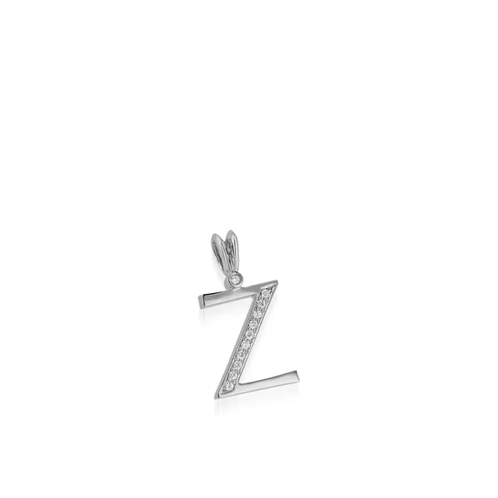 Initial Z Diamond Medallion Pendant John Atencio Necklaces