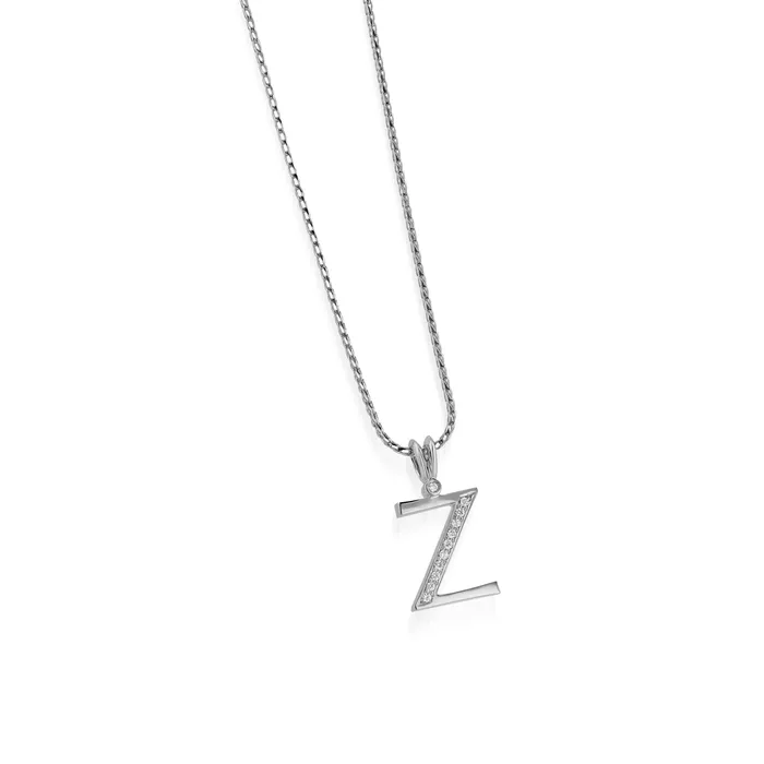 Initial Z Diamond Medallion Pendant John Atencio Necklaces