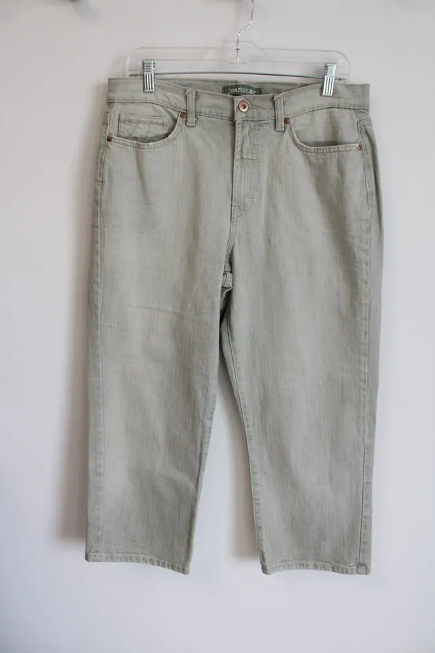 Jeanstar Necklaces Jeanstar Light Matcha Green Wide Leg Denim Capri 12