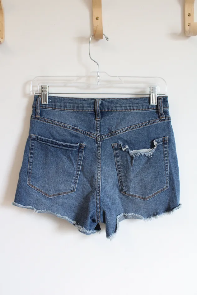 Jessica Simpson Jessica Simpson Denim Infinite High Wasit Ripped Shorts 28 Earrings