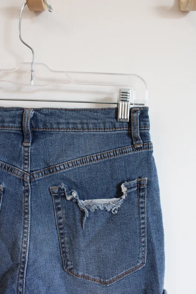 Jessica Simpson Jessica Simpson Denim Infinite High Wasit Ripped Shorts 28 Earrings