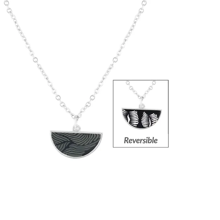 Jilzarah Midnight Palm Half Shell Reversible Necklace JILZARAHJCC Necklaces