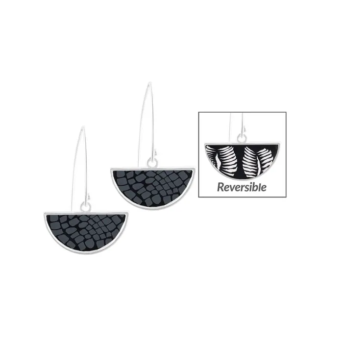 JILZARAHJCC Earrings Jilzarah Midnight Palm Collection Reversible Half Shell Earrings JILZARAHJCC Earrings Jilzarah Midnight Palm Collection Reversible Half Shell Earrings
