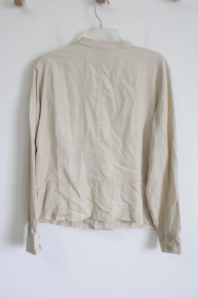 JM Collection Earrings JM Collection Tan Lyocell Lightweight Jacket 16