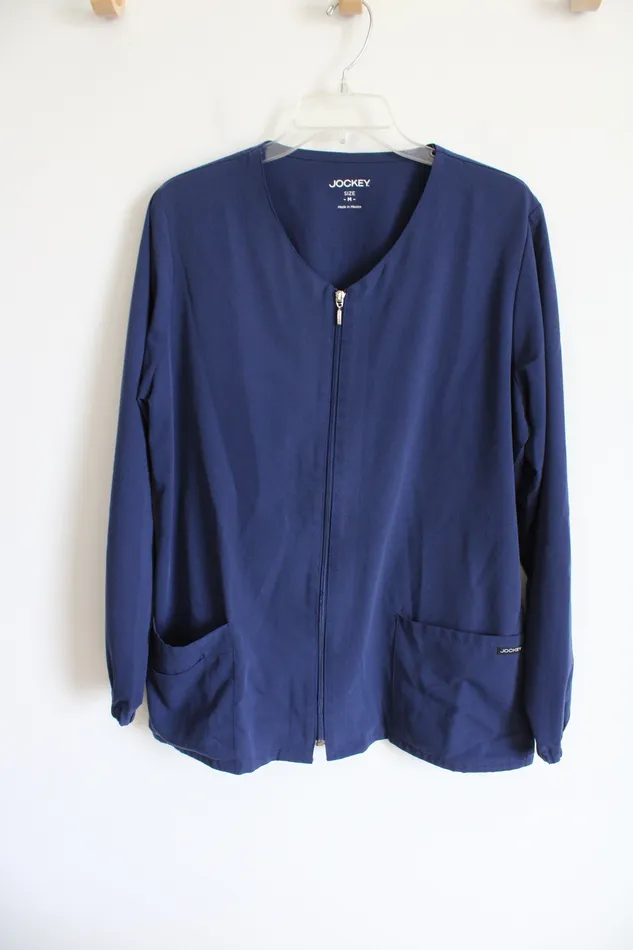 Jockey Jockey Navy Blue Zip Up Scrub Top M Rings