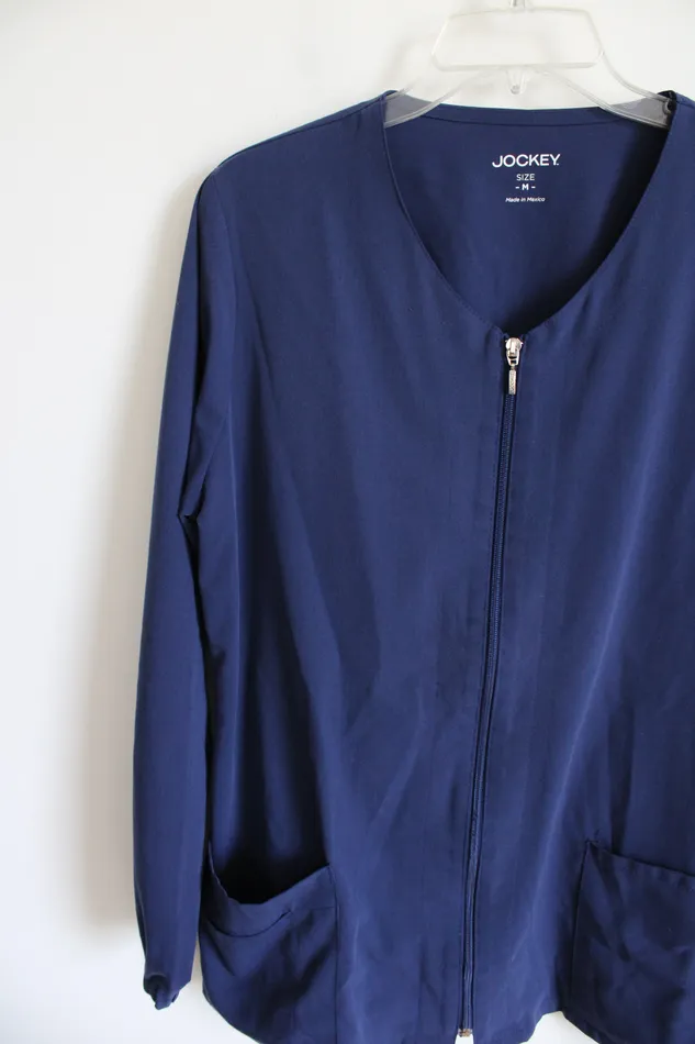 Jockey Jockey Navy Blue Zip Up Scrub Top M Rings