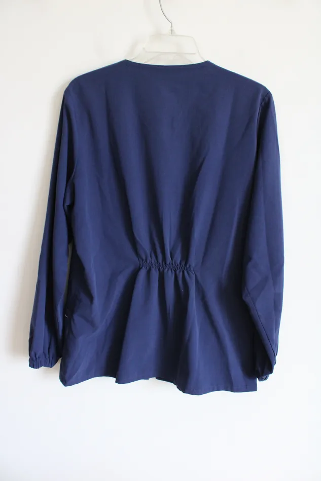 Jockey Jockey Navy Blue Zip Up Scrub Top M Rings