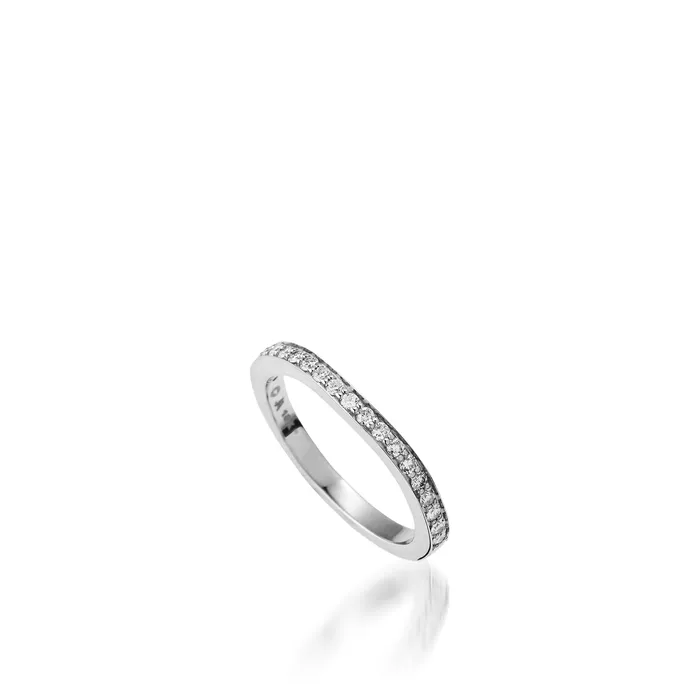 John Atencio Chiffon Round White Gold Engagement Ring Rings
