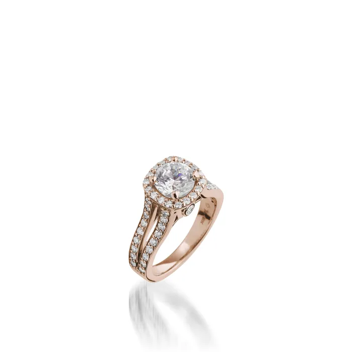 John Atencio Chiffon Round White Gold Engagement Ring Rings