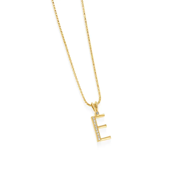 John Atencio Necklaces Initial E Diamond Pendant