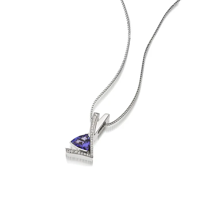 John Atencio Pinnacle Small Gemstone Pendant Necklace with Pave Diamonds Necklaces John Atencio Pinnacle Small Gemstone Pendant Necklace with Pave Diamonds Necklaces