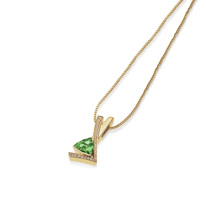 John Atencio Pinnacle Small Gemstone Pendant Necklace with Pave Diamonds Necklaces