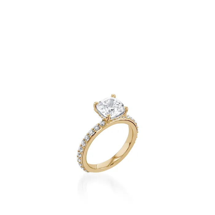 John Atencio Rings Duchess Cushion Yellow Gold Engagement Ring