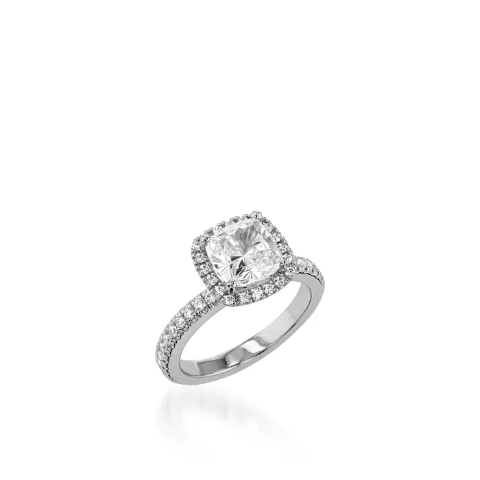 John Atencio Rings Majesty Cushion Yellow Gold Engagement Ring