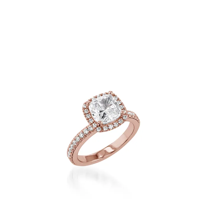 John Atencio Rings Majesty Cushion Yellow Gold Engagement Ring