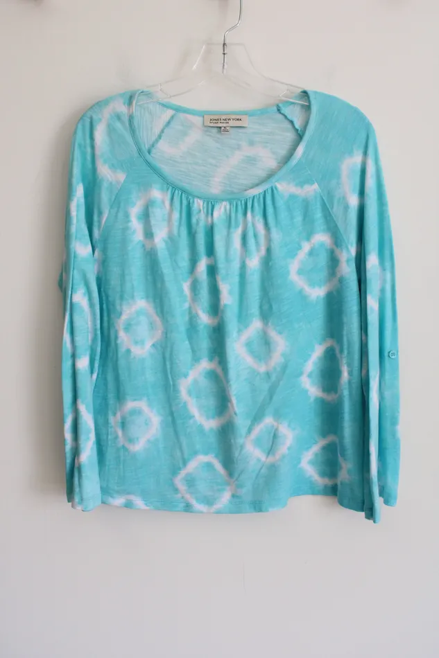 Jones New York Sport Blue Tie Dye Long Sleeved Shirt L Petite Jones New York Rings Jones New York Sport Blue Tie Dye Long Sleeved Shirt L Petite Jones New York Rings