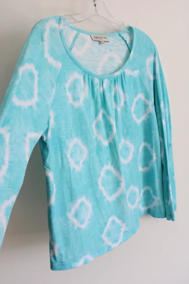 Jones New York Sport Blue Tie Dye Long Sleeved Shirt L Petite Jones New York Rings