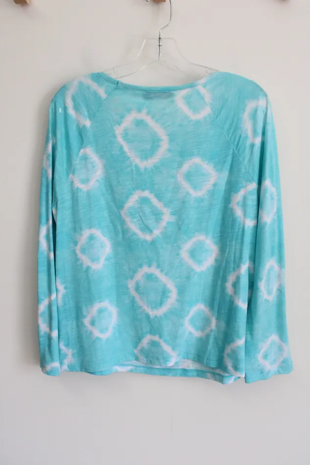 Jones New York Sport Blue Tie Dye Long Sleeved Shirt L Petite Jones New York Rings