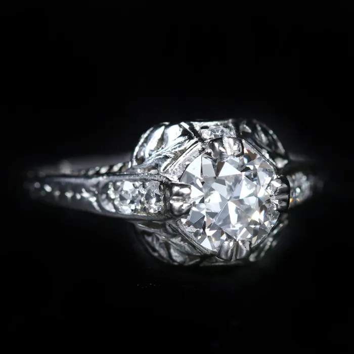 Jordan Clines Rings Art Deco Platinum 072 Carat Old European Cut Diamond Engagement Ring Jordan Clines Rings Art Deco Platinum 072 Carat Old European Cut Diamond Engagement Ring