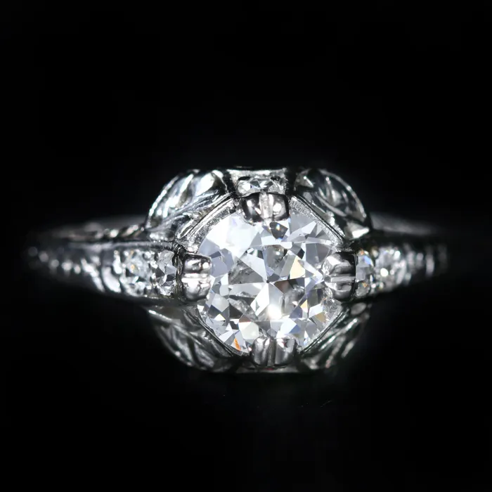 Jordan Clines Rings Art Deco Platinum 072 Carat Old European Cut Diamond Engagement Ring Jordan Clines Rings Art Deco Platinum 072 Carat Old European Cut Diamond Engagement Ring