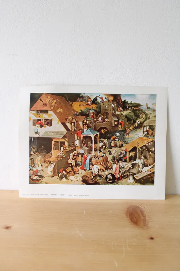 Jubilee Thrift Earrings Flemish Proverbs Bruegel the Elder KaiserFredrich Museum Berlin Print