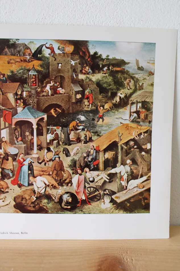 Jubilee Thrift Earrings Flemish Proverbs Bruegel the Elder KaiserFredrich Museum Berlin Print