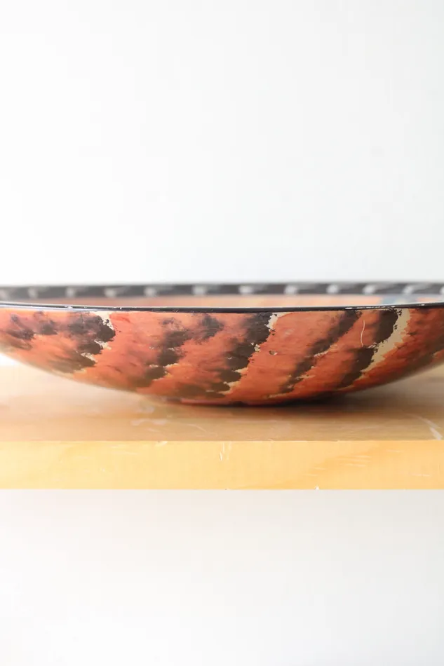 Jubilee Thrift Earrings Hand Painted African Safari Large Bowl