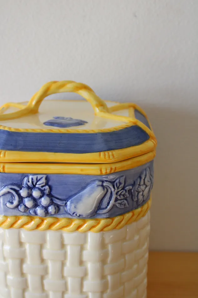 Jubilee Thrift Earrings Vintage Basket Ceramic Cannister