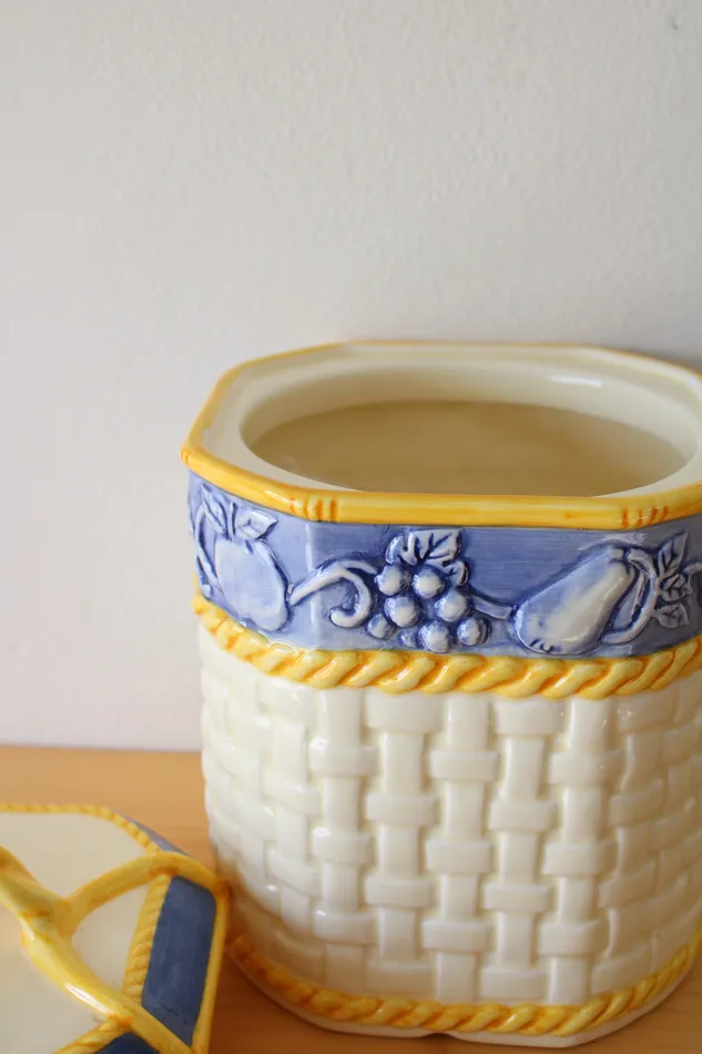 Jubilee Thrift Earrings Vintage Basket Ceramic Cannister