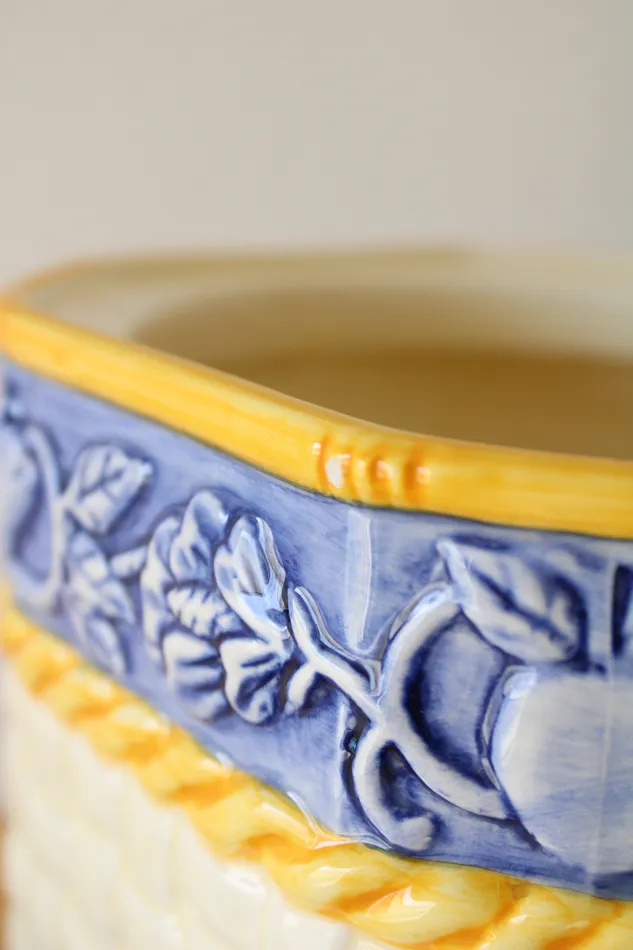 Jubilee Thrift Earrings Vintage Basket Ceramic Cannister