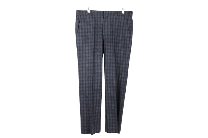 Jubilee Thrift Rings Jaymar J 100 Pure Wool Gray Blue Plaid Pant 37X29