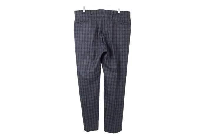 Jubilee Thrift Rings Jaymar J 100 Pure Wool Gray Blue Plaid Pant 37X29