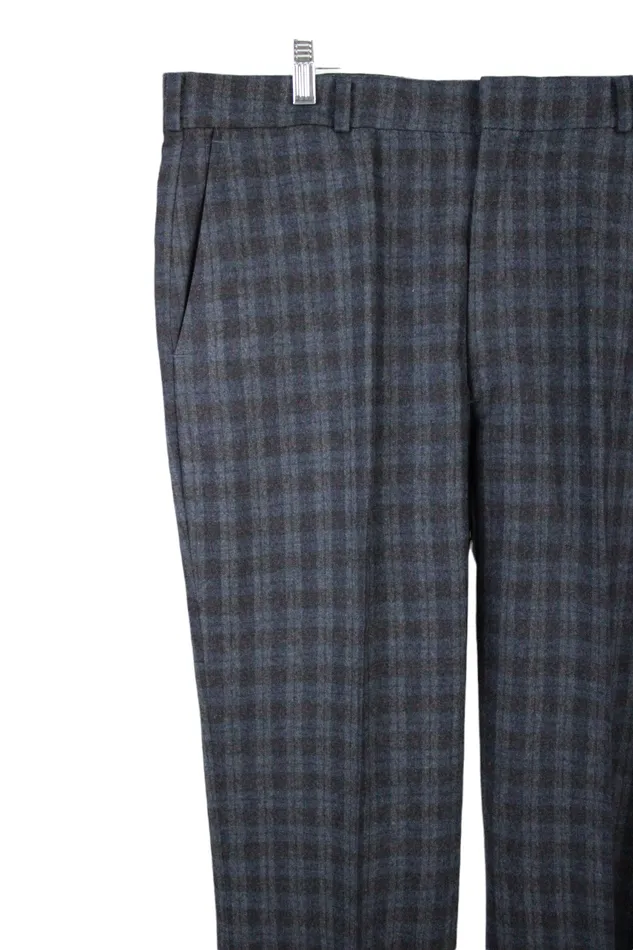 Jubilee Thrift Rings Jaymar J 100 Pure Wool Gray Blue Plaid Pant 37X29