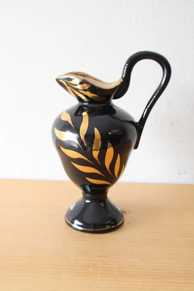 Jubilee Thrift Rings Vintage Belgium Floral Ceramic Pitcher
