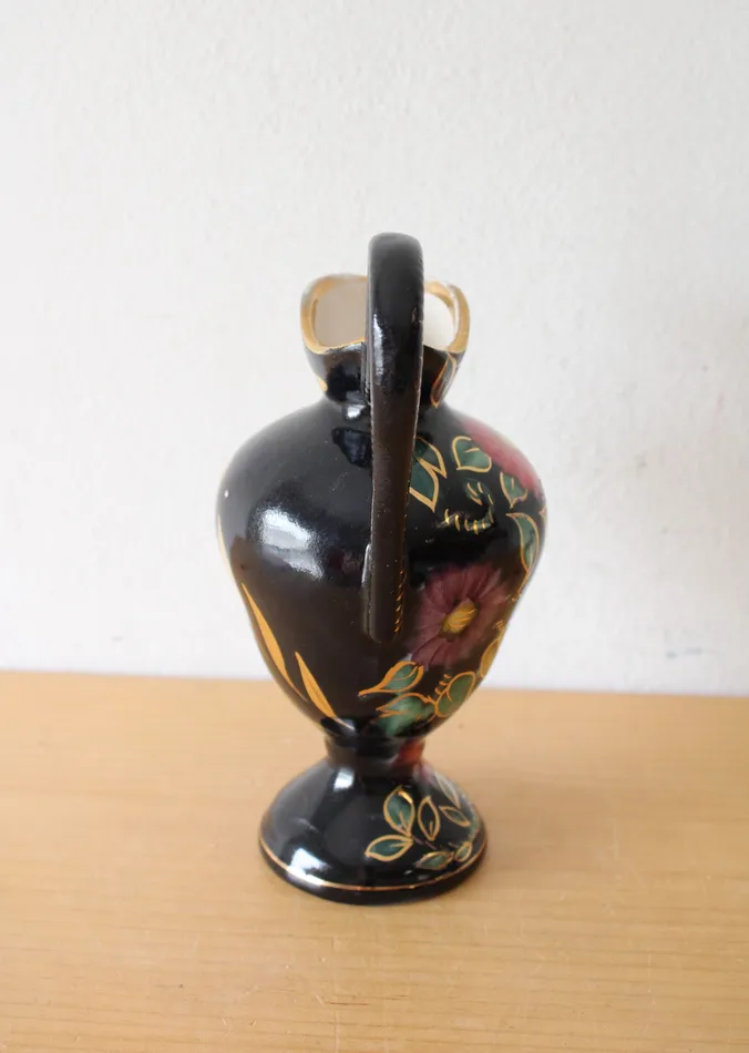 Jubilee Thrift Rings Vintage Belgium Floral Ceramic Pitcher
