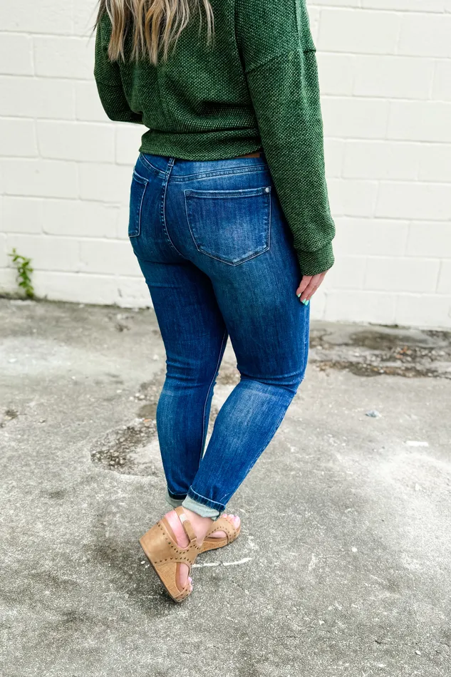Judy Blue Rings Judy Blue Mallory Distressed MidRise Tummy Control Jeans