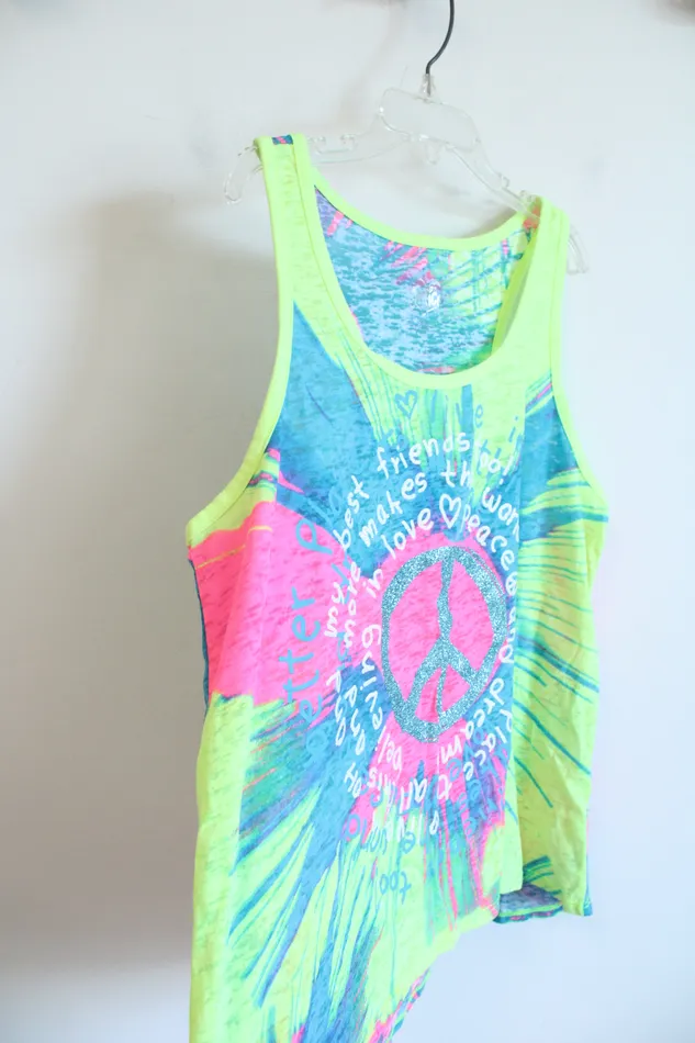 Justice Colorful Peace Tank Top Youth 18 Justice Earrings