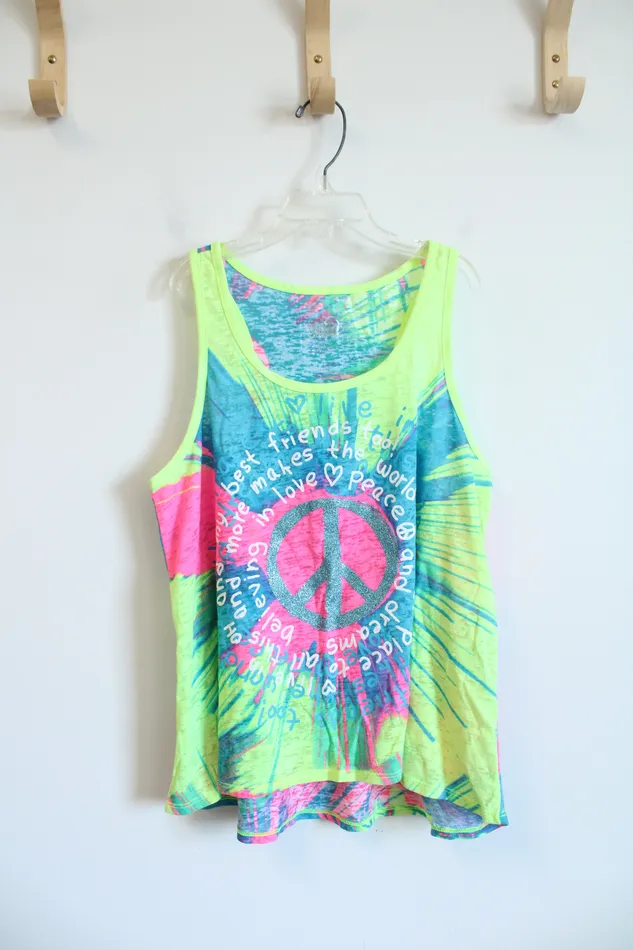 Justice Colorful Peace Tank Top Youth 18 Justice Earrings