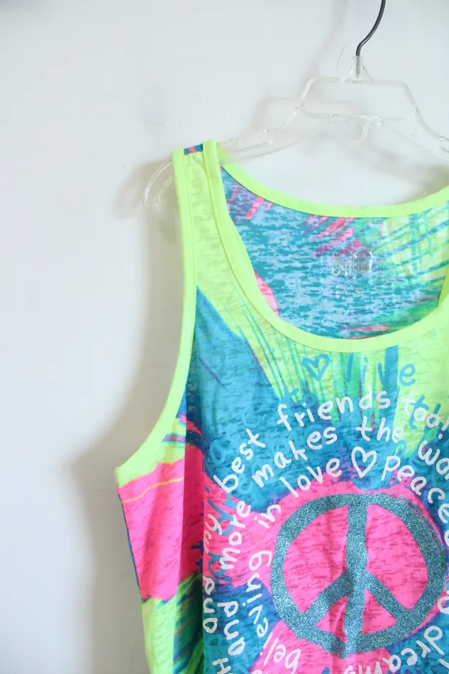 Justice Colorful Peace Tank Top Youth 18 Justice Earrings