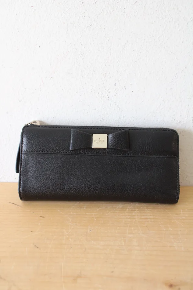 Kate Spade Kate Spade Nisha Renny Drive Black Leather Accordion Wallet Rings