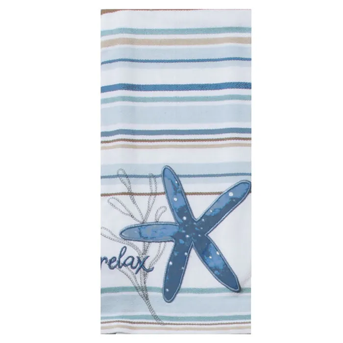 KAYDEEDESIGNS Rings Blue Escape Appliqu Tea Towel