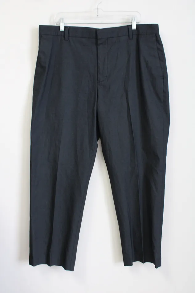 Kirkland Signature Kirkland Black Blue Patterned Dress Pants 38X30 Rings