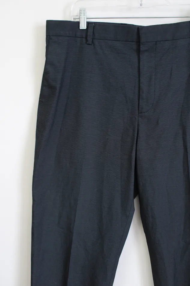 Kirkland Signature Kirkland Black Blue Patterned Dress Pants 38X30 Rings
