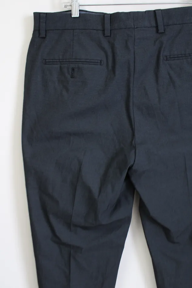 Kirkland Signature Kirkland Black Blue Patterned Dress Pants 38X30 Rings