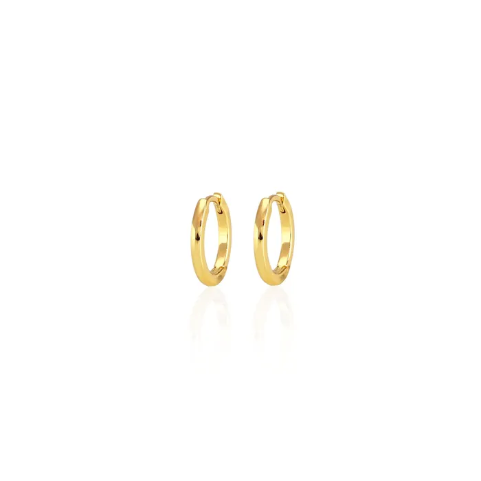 Kris Nations Classic 12mm Hinged Huggie Hoop Earrings Earrings