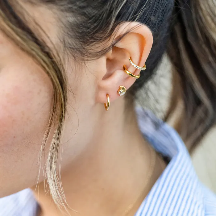 Kris Nations Classic 12mm Hinged Huggie Hoop Earrings Earrings Kris Nations Classic 12mm Hinged Huggie Hoop Earrings Earrings