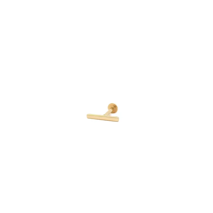 Kris Nations Earrings Bar Flat Back Single Stud Earring in 14k Gold